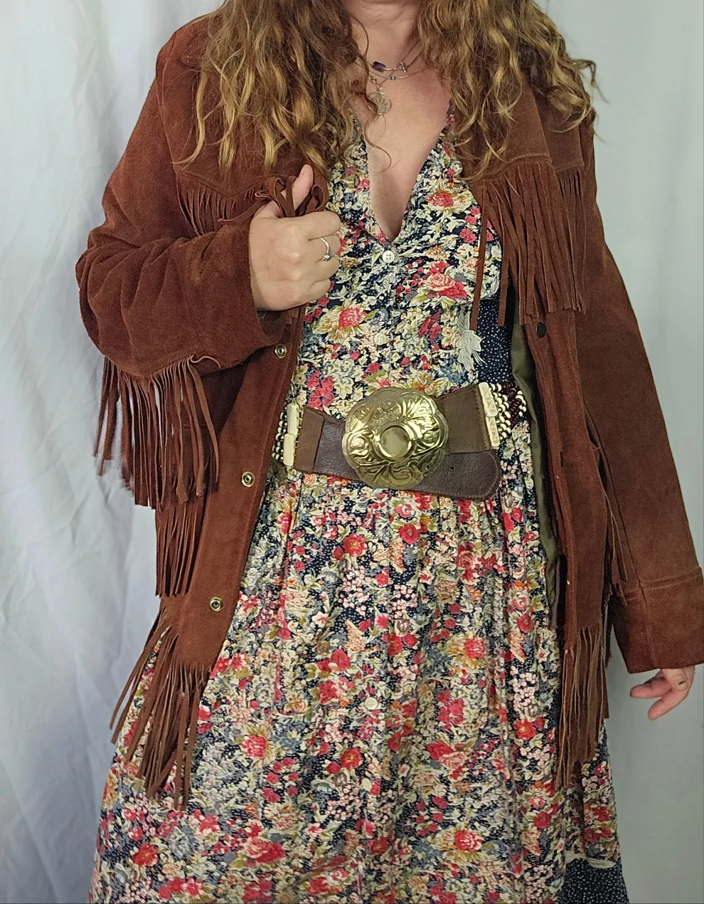 Vintage Suede Fringe Jacket – Western Boho Dream M 10/12