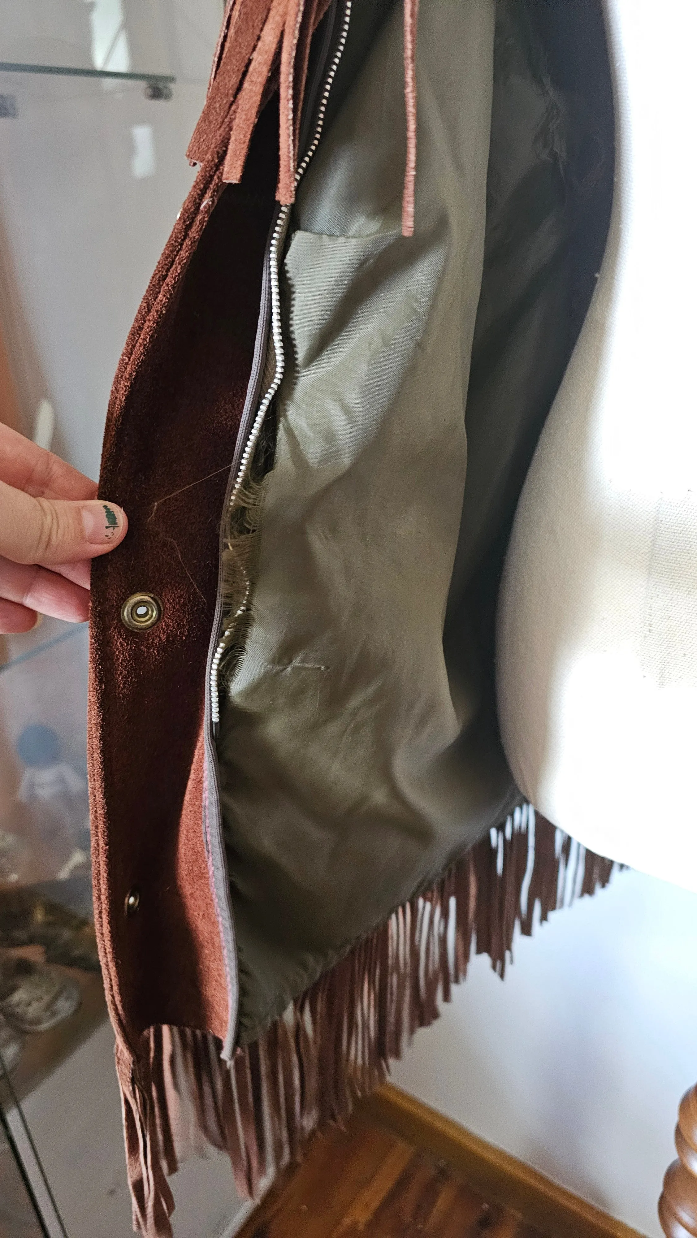 Vintage Suede Fringe Jacket – Western Boho Dream M 10/12