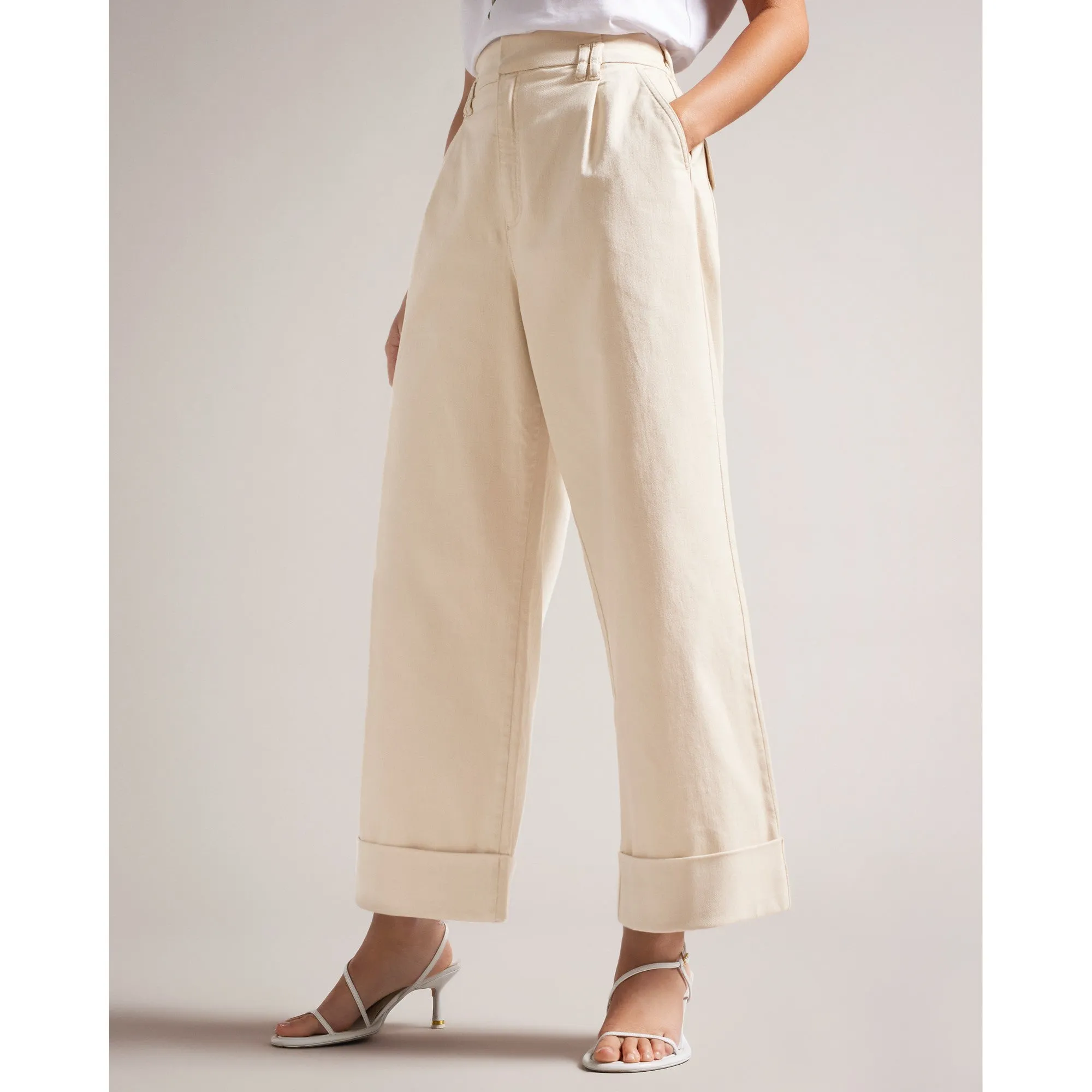 Women Wmt-Steviey-Wide Leg Trouser - Lt-Nude
