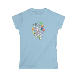 Women's Softstyle All Sport Logo Tee Pastel Print Purple
