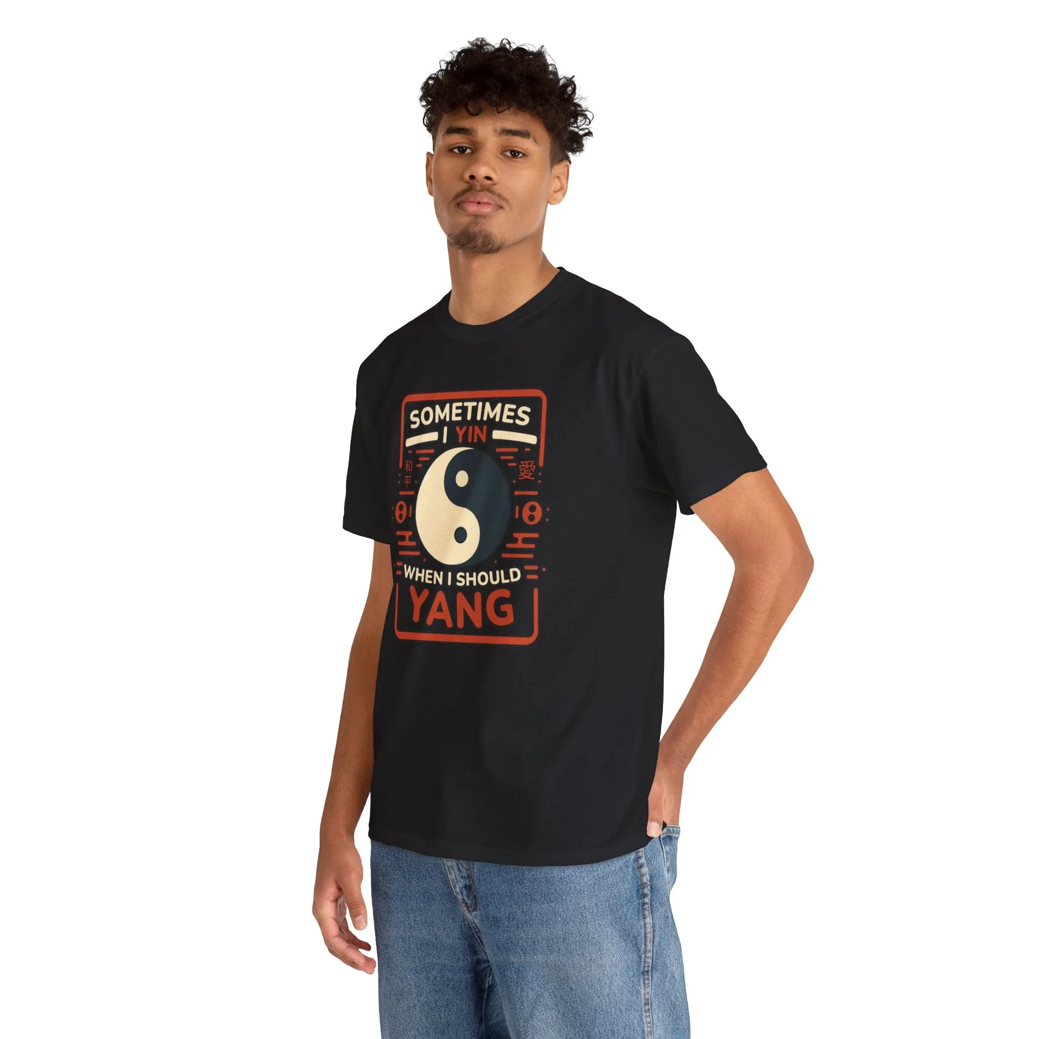 Yin, Yang, and a Dash of Oops: Navigating Life's Harmony on my Tee! Unisex Heavy Cotton Tee