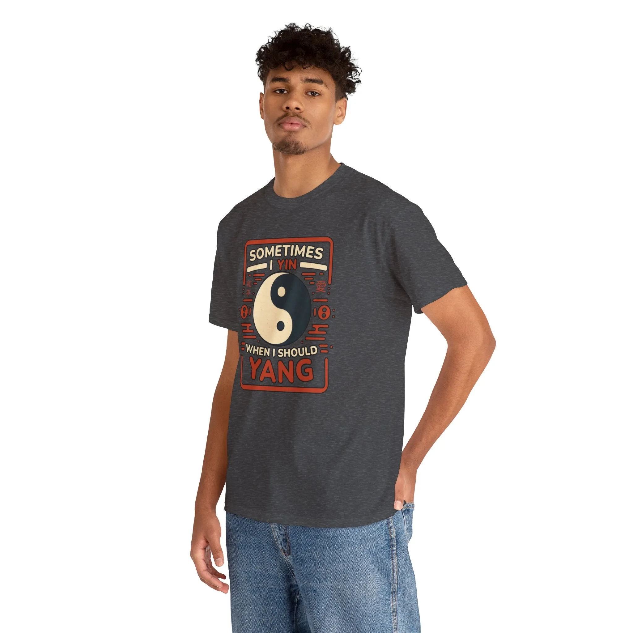 Yin, Yang, and a Dash of Oops: Navigating Life's Harmony on my Tee! Unisex Heavy Cotton Tee