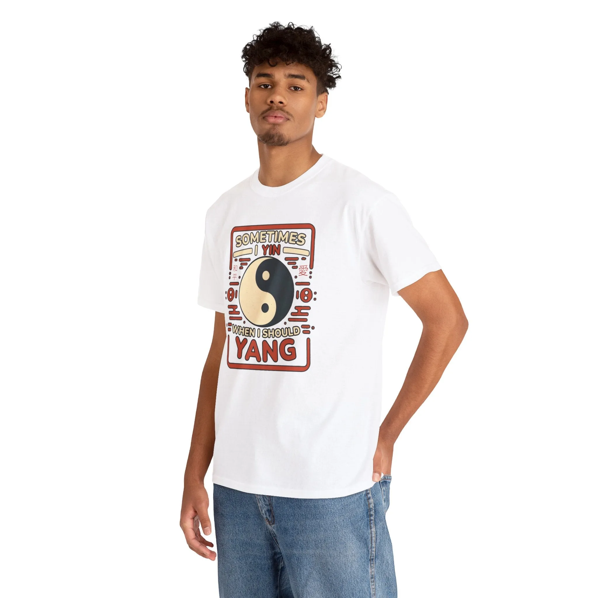 Yin, Yang, and a Dash of Oops: Navigating Life's Harmony on my Tee! Unisex Heavy Cotton Tee